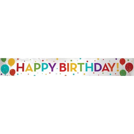 Creative Converting 72" x 5" Happy Birthday Foil Banner, 12PK 359158